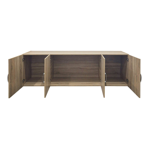 Ντουλάπα τετράφυλλη και πατάρι Alvia pakoworld sonoma 200x51x240εκ