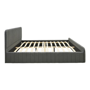 Κρεβάτι διπλό Myrelia pakoworld ανθρακί ύφασμα 160x200εκ
