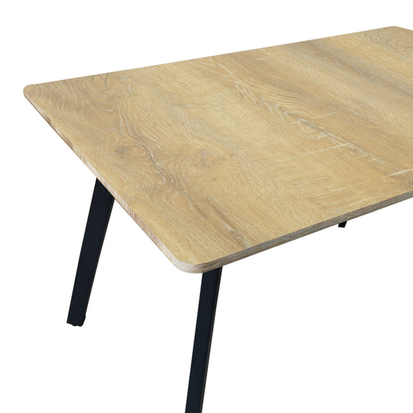 Τραπέζι Squaro pakoworld sonoma mdf με μαύρα μεταλλικά πόδια 120x70x75εκ