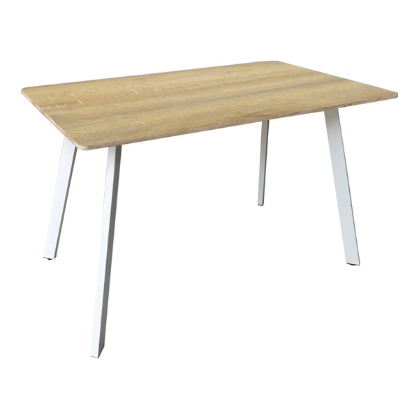 Τραπέζι Squaro pakoworld sonoma mdf με λευκά μεταλλικά πόδια 120x70x75εκ