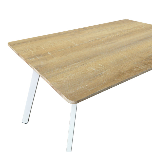Τραπέζι Squaro pakoworld sonoma mdf με λευκά μεταλλικά πόδια 120x70x75εκ