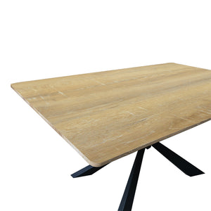 Τραπέζι Aragne pakoworld sonoma mdf με μαύρα μεταλλικά πόδια 160x90x75εκ