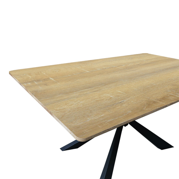 Τραπέζι Aragne pakoworld sonoma mdf με μαύρα μεταλλικά πόδια 160x90x75εκ