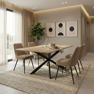Τραπέζι Aragne pakoworld sonoma mdf με μαύρα μεταλλικά πόδια 160x90x75εκ