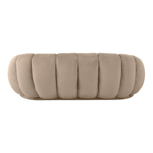 Καναπές Embrace pakoworld βελούδο σε μπεζ απόχρωση 180x105x65εκ