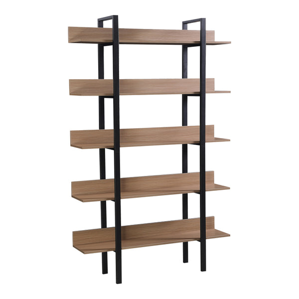 Βιβλιοθήκη Boderta pakoworld σε sonoma-μαύρη απόχρωση 120x30x190εκ