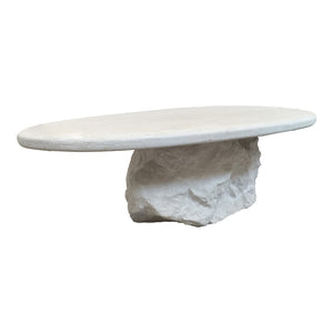 Τραπέζι σαλονιού Zinol pakoworld mdf-polyresin λευκό 105x62x32εκ