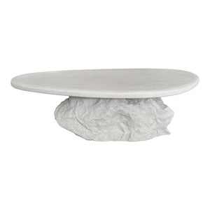 Τραπέζι σαλονιού Zinol pakoworld mdf-polyresin λευκό 105x62x32εκ