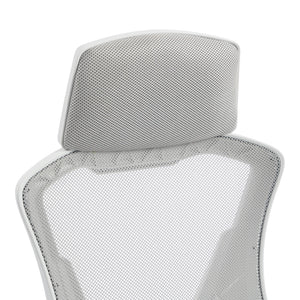 Καρέκλα γραφείου διευθυντή με υποπόδιο Meton pakoworld λευκό - mesh γκρι 48x60x118-128εκ