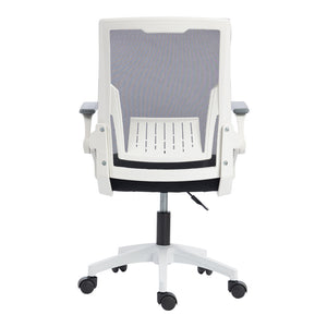 Καρέκλα γραφείου εργασίας Penza pakoworld λευκή - mesh μαυρο 48x58x92-102εκ