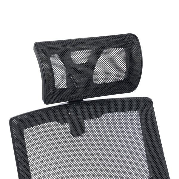 Καρέκλα γραφείου Plymot pakoworld mesh χρώμα μαύρο 48x58x112-122εκ