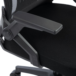 Καρέκλα γραφείου Plymot pakoworld mesh χρώμα μαύρο 48x58x112-122εκ