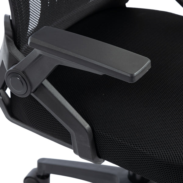 Καρέκλα γραφείου Plymot pakoworld mesh χρώμα μαύρο 48x58x112-122εκ