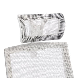 Καρέκλα γραφείου Plymot pakoworld λευκή - mesh γκρι 48x58x112-122εκ