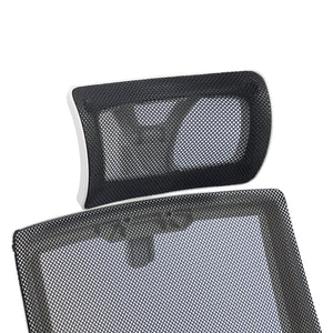 Καρέκλα γραφείου Plymot pakoworld λευκή - mesh μαύρο 48x58x112-122εκ