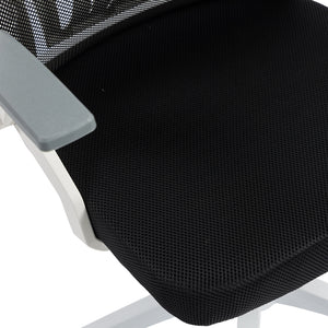 Καρέκλα γραφείου Plymot pakoworld λευκή - mesh μαύρο 48x58x112-122εκ