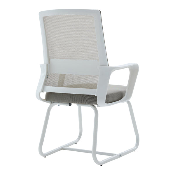 Καρέκλα επισκέπτη Palma pakoworld λευκή- mesh γκρι 46x52x94εκ