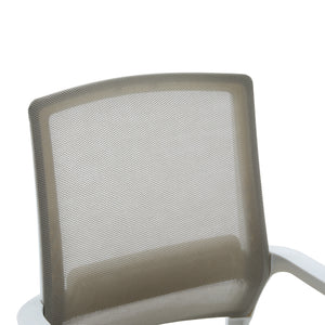 Καρέκλα επισκέπτη Palma pakoworld λευκή- mesh γκρι 46x52x94εκ