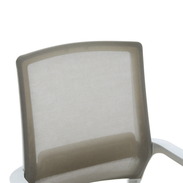 Καρέκλα επισκέπτη Palma pakoworld λευκή- mesh γκρι 46x52x94εκ