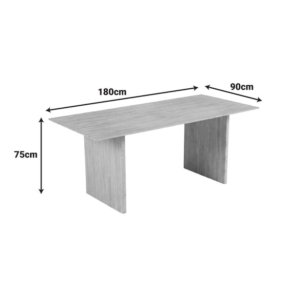 Τραπέζι Releno pakoworld sintered stone σε όψη τραβερτίνας 180x90x75εκ