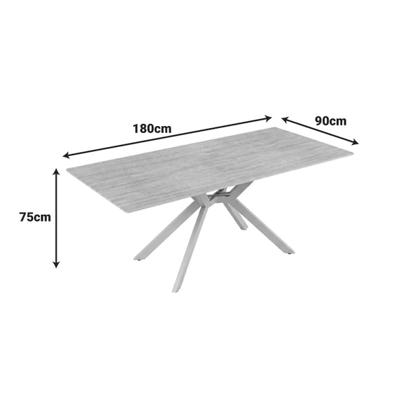 Τραπέζι Olven pakoworld sintered stone σε όψη τραβερτίνας 180x90x75εκ