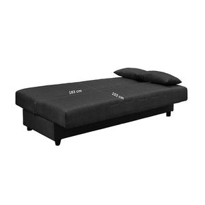 Καναπές Κρεβάτι Romina pakoworld τριθέσιος με αποθηκευτικό χώρο λαδί ύφασμα 180x75x85εκ