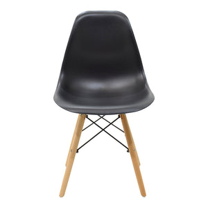 Καρέκλα Julita pakoworld μαύρο PP με ξύλινο πόδι σε φυσική απόχρωση 46x52x81εκ