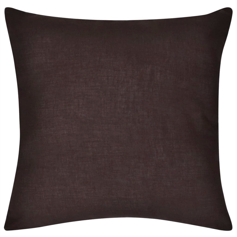 130913 4 Brown Cushion Covers Cotton