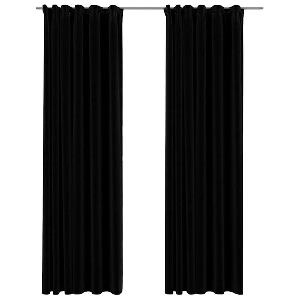 Κουρτίνες Συσκότ. Με Γάντζους/'Οψη Λινού 2 Τεμ 140X245 Εκ