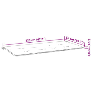 Pad Για Παγκάκι Τιρκουάζ 120 X 50 X 3 Cm Ύφασμα Όξφορντ