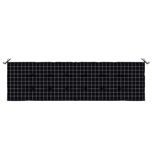 Pad Για Παγκάκι Καρό Μαύρη Καρώ 150 X 50 X 3 Cm Ύφασμα Όξφορντ