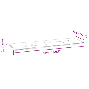 Pad Για Παγκάκι Σχέδιο Φύλλου 200 X 50 X 3 Cm Ύφασμα Όξφορντ
