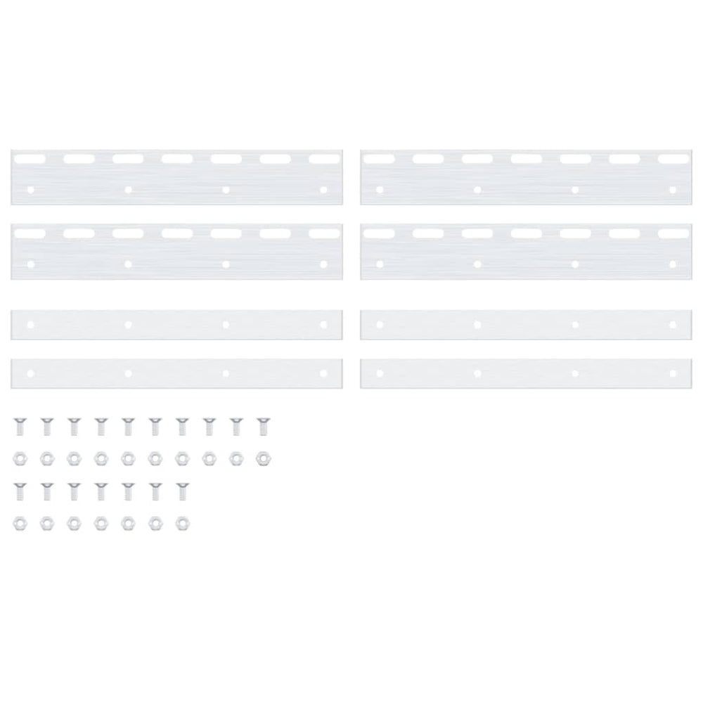 Πλάκες Σύνδεσης 4 Τεμ. Ασημί 28 Εκ. Από Ανοξείδωτο Ατσάλι