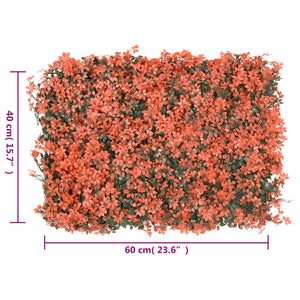   Φράχτης 24 Τεμ. Αν. Κόκκινο 40X60 Εκ. Τεχνητά Φύλλα Σφενδάμου