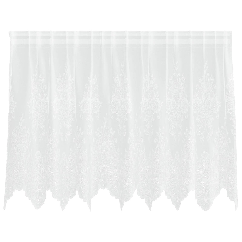 Κουρτίνα Δαντέλας Με Κουρτίνες Λευκό 120 X 200 Cm Πολυεστέρας