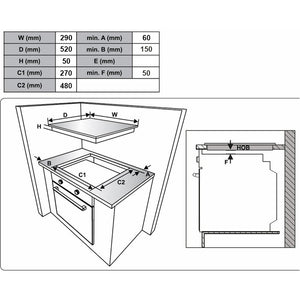 MULTIHOME MH-6142 Εστία Domino Υγραερίου 30cm Μαύρη