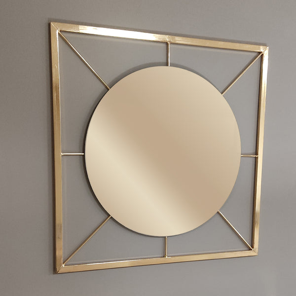 Καθρέφτης Oscar μεταλλικός χρυσό 70x70x1.5 831-G