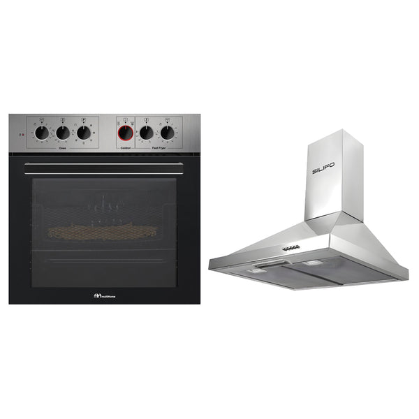 Σετ MULTIHOME MH-6095 & SILIFO SF6619 Φούρνος & Απορροφητήρας Καμινάδα 60cm 89047