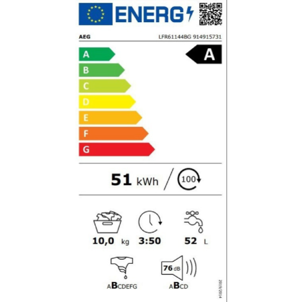 <h2>AEG LFR61144BG ΠΛΥΝΤΗΡΙΟ ΡΟΥΧΩΝ 10kg 1400ΣΤΡΟΦΩΝ</h2>
<div class="spec-details">
<h3>Χαρακτηριστικά</h3>
<dl>
 	<dt>Τύπος</dt>
 	<dd>Εμπρόσθιας Φόρτωσης</dd>
</dl>
<div class="tooltip-container explanation-icon-container light-theme right" role="presentation"></div>
<dl>
 	<dt>Τοποθέτηση</dt>
 	<dd>Ελεύθερο</dd>
</dl>
<div class="tooltip-container explanation-icon-container light-theme right" role="presentation"></div>
<dl>
 	<