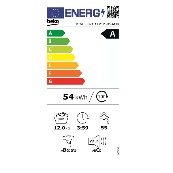 <h2>BEKO B3WF T 512411W PAR ΠΛΥΝΤΗΡΙΟ ΡΟΥΧΩΝ 12KG 1400 ΣΤΡΟΦΩΝ</h2>
<strong>Εμπρόσθιας Φόρτωσης:</strong> Η φόρτωση των ρούχων γίνεται από την πόρτα στο μπροστινό μέρος της συσκευής.

• <strong>Ενεργειακή Κλάση A:</strong> Προσφέρει πολύ μικρή κατανάλωση