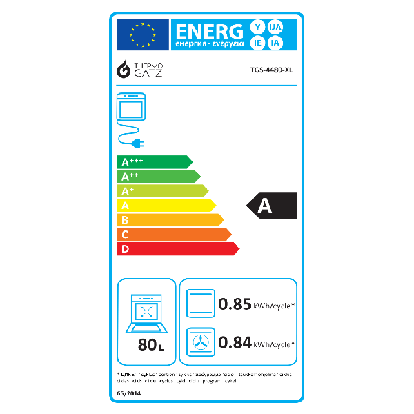 <h2>ΦΟΥΡΝΟΣ ΗΛΕΚΤΡΙΚΟΣ TGS 4480 XL 80Lt</h2>
<h3>7 Τρόποι Ψησίματος</h3>
<span class="fontstyle2">Λειτουργία <strong>ECO 3D Cooking</strong>
(Π</span>άνω