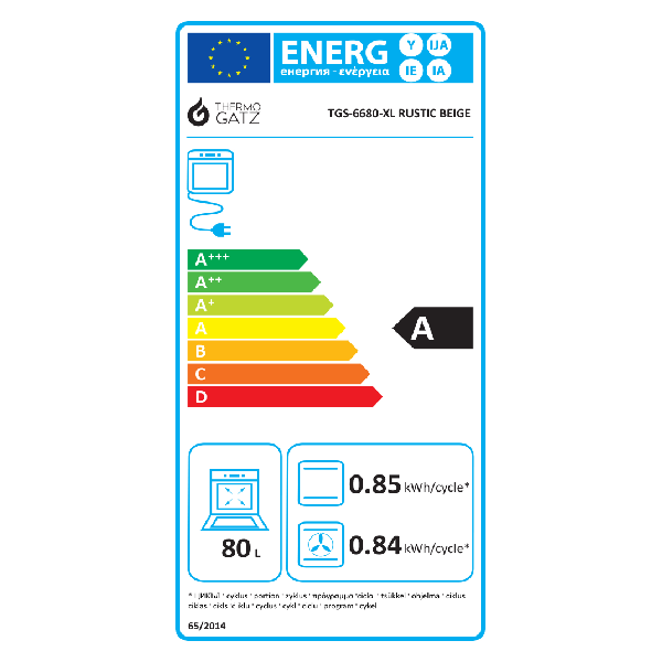 <h2>ΦΟΥΡΝΟΣ ΗΛΕΚΤΡΙΚΟΣ TGS 6680 XL BEIGE 80Lt</h2>
<h3><span class="fontstyle2">8 Τρόποι Ψησίματος </span></h3>
Πάνω αντίσταση
Πάνω και Κάτω αντίσταση
Πάνω