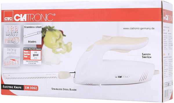 <h2>CLATRONIC EM 3062 ΗΛ.ΜΑΧΑΙΡΙ</h2>Πρακτικό και ισχυρό ηλεκτρικό μαχαίρι με 2 διπλές οδοντωτές λεπίδες