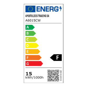 <h2>DIOLAMP LED E27 15W 6000K</h2>
<div class="spec-details">
<h3>Βασικά Χαρακτηριστικά</h3>
<dl>
 	<dt>Ισχύς</dt>
 	<dd>15 W</dd>
</dl>
<div class="tooltip-container explanation-icon-container light-theme right" role="presentation"></div>
<dl>
 	<dt>Εφαρμογή</dt>
 	<dd>E27</dd>
</dl>
<div class="tooltip-container explanation-icon-container light-theme right" role="presentation"></div>
<dl>
 	<dt>Τάση</dt>
 	<dd>220 V</dd>
</dl>
<div class="tooltip-container explanation-