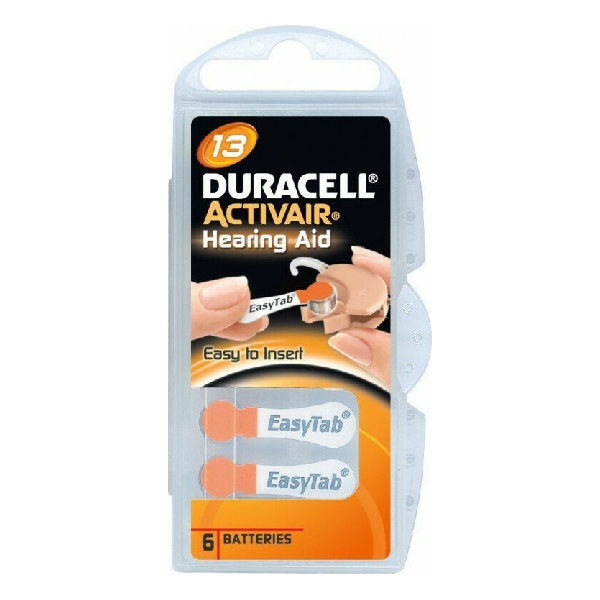 <h2>DURACELL ACTIVAIR ΜΠΑΤΑΡΕΕΣ ΑΚΟΥΣΤΙΚΩΝ ΒΑΡΗΚΟΙΑΣ 13 1.45V 6ΤΜΧ</h2>
<h2 class="title section-title specs-section"><span class="content">Χαρακτηριστικά</span></h2>
<div class="specs-container content section">
<div class="spec-groups">
<div class="spec-details">
<dl>
 	<dt>Μέγεθος</dt>
 	<dd>13</dd>
</dl>
<div class="tooltip-container explanation-icon-container light-theme right" role="presentation"></div>
<dl>
 	<dt>Voltage</dt>
 	<dd>1