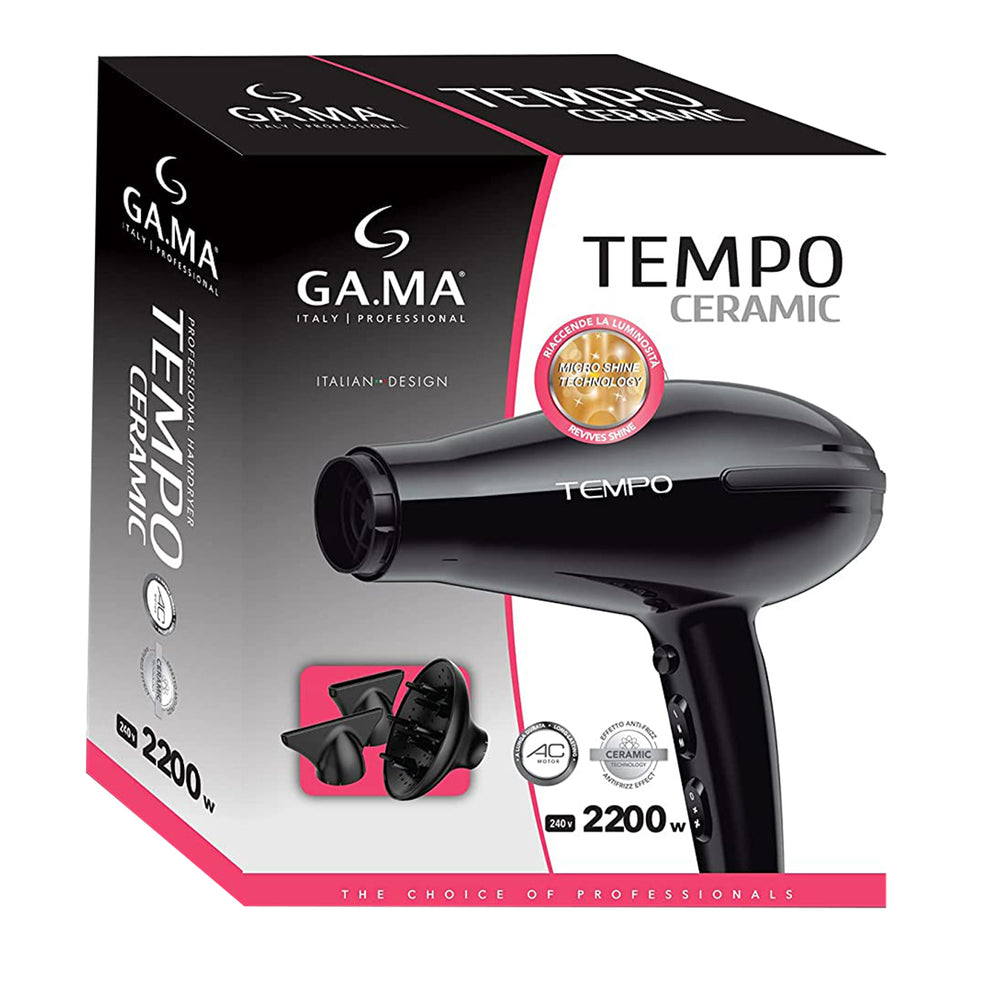 <h2>GA.MA TEMPO CERAMIC GH3370 ΣΕΣΟΥΑΡ ΕΠΑΓΓΕΛΜΑΤΙΚΟ ΜΕ ΦΥΣΟΥΝΑ 2200W ΜΑΥΡΟ</h2>
<h2 class="title section-title specs-section"><span class="content">Χαρακτηριστικά</span></h2>
<div class="specs-container content section">
<div class="spec-groups">
<div class="spec-details">
<dl>
 	<dt>Ισχύς</dt>
 	<dd>2200 W</dd>
</dl>
<dl>
 	<dt>Επαγγελματική</dt>
 	<dd><strong>Ναι</strong></dd>
</dl>
<dl>
 	<dt>Ionic</dt>
 	<dd>Όχι</dd>
</dl>
<div cla