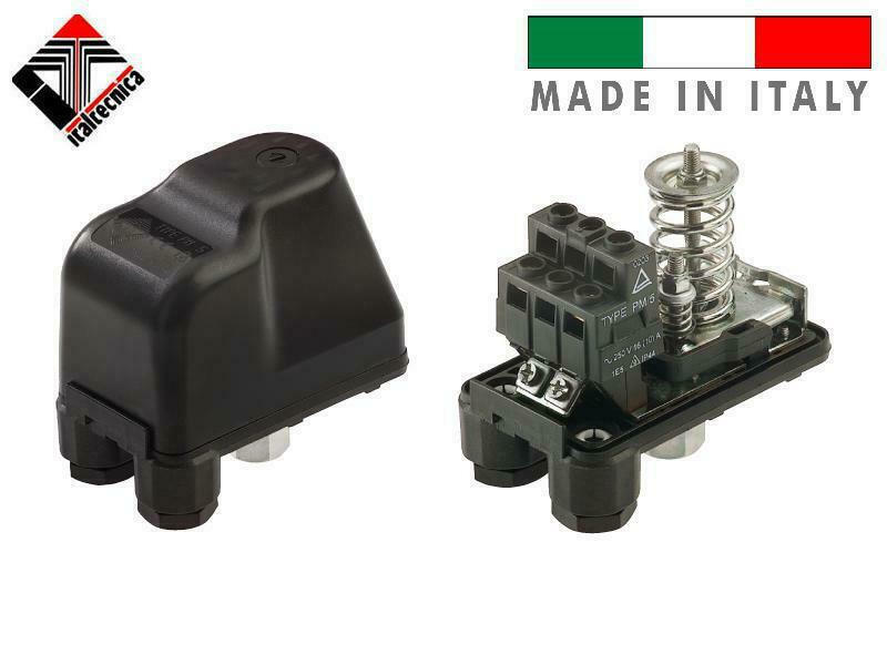 <h2>ITALTECNICA 107108 ΠΙΕΖΟΣΤΑΤΗΣ PM/5 ΘΥΛΗΚΟΣ</h2>
<strong>Ρύθμιση</strong>

Στο εσωτερικό του πιεζοστάτη υπάρχουν <strong>δύο ελατήρια</strong> με παξιμάδια. Ένα μεγάλο και ένα μικρό.
<ul>
 	<li>Το <strong>μεγάλο ελατήριο</strong> ρυθμίζει την πίεση εκκίνησης της αντλίας. Όσο το βιδώνουμε το παξιμάδι τόσο αυξάνουμε 