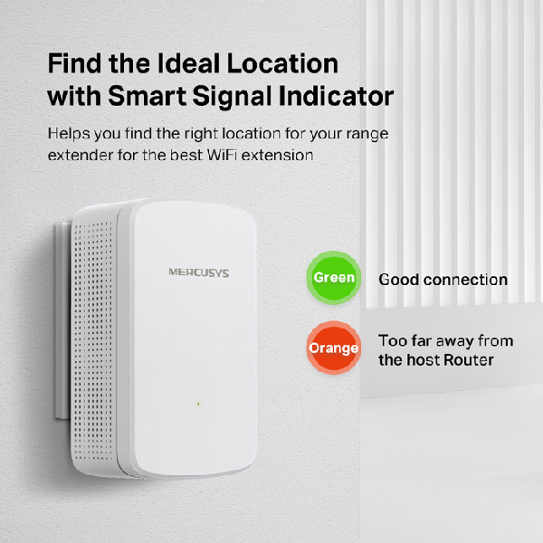 <h2>MERCUSYS ME10 WIFI RANGE EXTENDER 300Mbps</h2>
Εξαλείψτε τις νεκρές ζώνες WiFi. Ενισχύει άψογα τα σήματα WiFi σε περιοχές που προηγουμένως δεν ήταν προσβάσιμες ή δύσκολα καλωδιωμένες. 300 Mbps Καθημερινά WiFi. Απολαύστε ένα γρήγορο και σταθερό εκτεταμένο WiFi οπουδήποτε έως και 300 Mbps