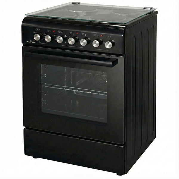 MULTIHOME MH-6149 Ηλεκτρική Κουζίνα 60cm με Εμαγιέ Εστίες Μαύρο