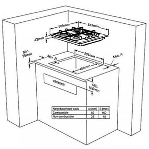 MULTIHOME MH-6103 Εστία Υγραερίου 60cm Μπεζ